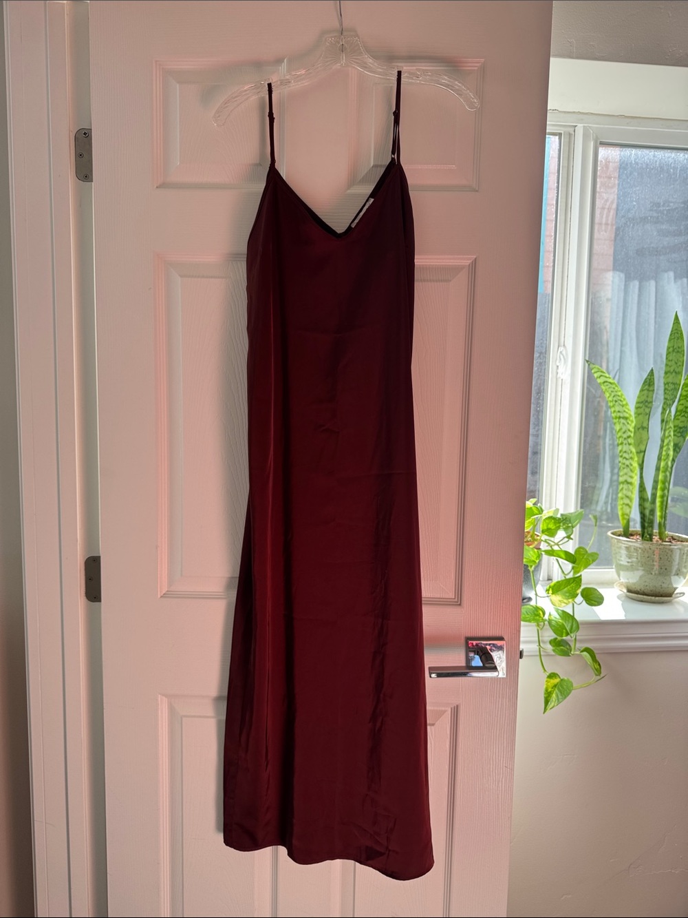 Rachel Zoe Wine-Red Slip Maxi Dress